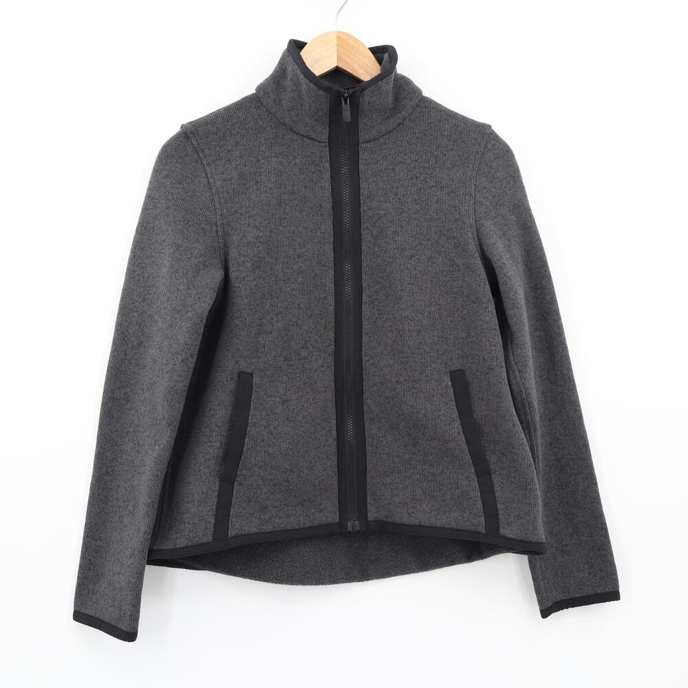 Lululemon Its Fleecing Cold Sz 4 Zip Up Heathered Black Outdoor Gorpcore